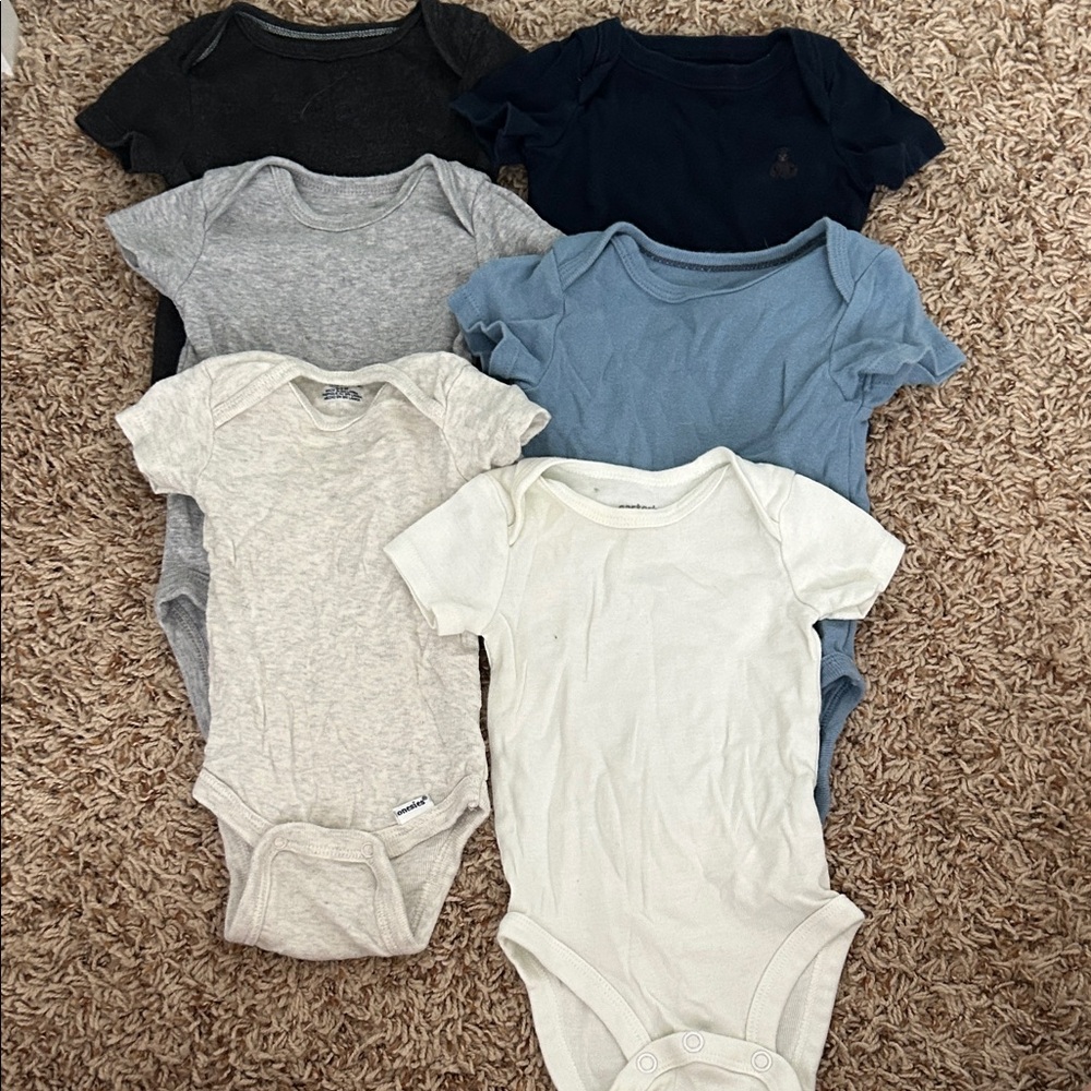 🛍️3 for $15🛍️ Assorted Color Baby Bodysuit Set - 6 pieces